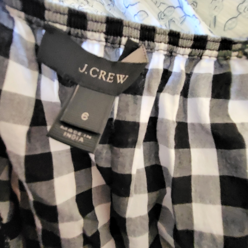 J.Crew Black and White Checkered top